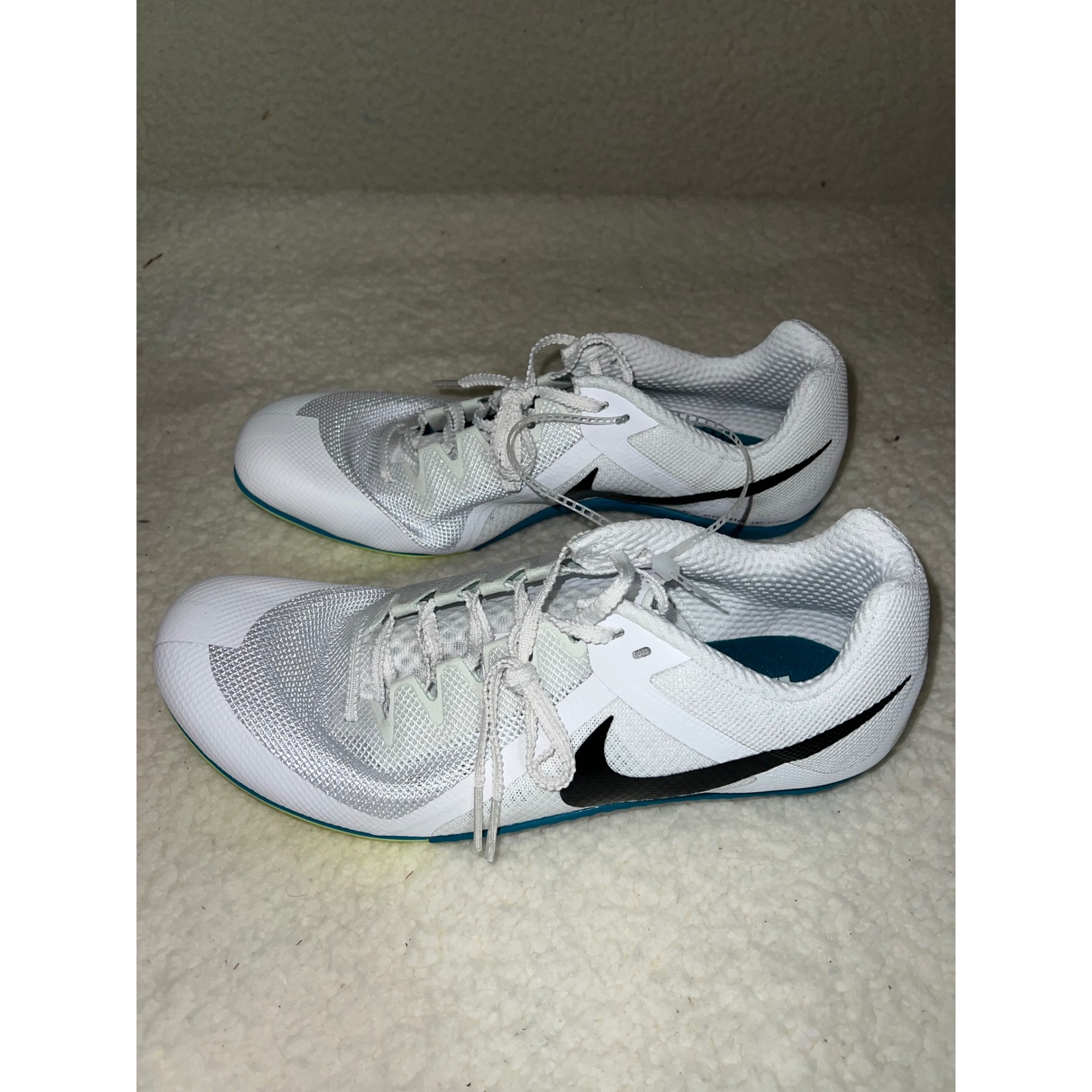 Nike Rival Multi Track And Field Spikes White Teal Fz9664-102 Mens 9.5 New